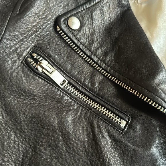 Doma lamb Leather biker Motorcycle Jacket Black Size S - Picture 6 of 9